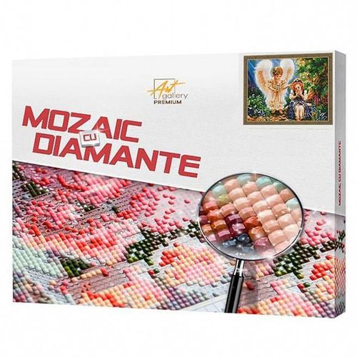 купить Картина по номерам Art Gallery QB205321 Mozaic cu diamante patrate 40x50cm O fetita si un Inger в Кишинёве 