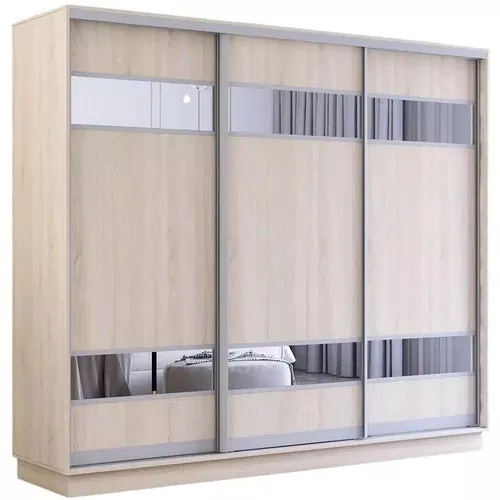 купить Шкаф Mobildor-Lux Раздвижные двери Fox из ДСП с зеркальными элементами (250x60x220H см) Sonoma в Кишинёве 