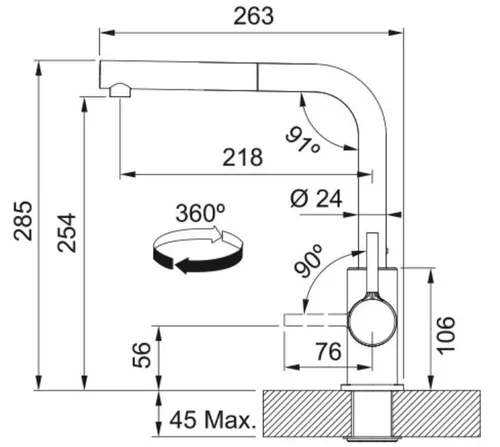 cumpără Bateria bucătărie Franke 115.0712.435 Lina L Matte Black în Chișinău 