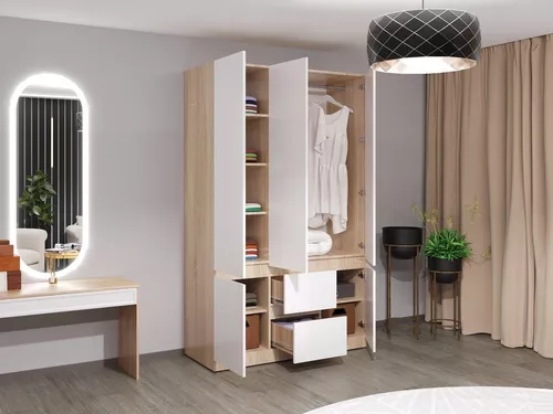 cumpără Dulap Bayro Harmony 1350x2200x550 cu sertare sonoma în Chișinău 