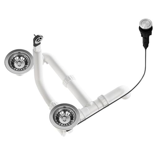 cumpără Sifon pentru chiuvetă bucătărie Helika-AquaSanita AQL-003V Stainless Steel + Plastic în Chișinău 
