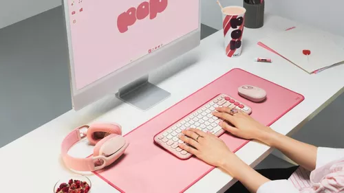 cumpără Tastatură + Mouse Logitech POP Icon COMBO, Rose în Chișinău 