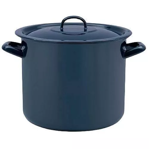 купить Кастрюля Metalac 54159 emailată 24cm, 9l, capac din metal, albastru inchis в Кишинёве 