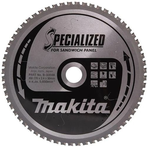 купить Диск отрезной Makita B-33598 Disc circular panou Sandwich 270x30x60 в Кишинёве 