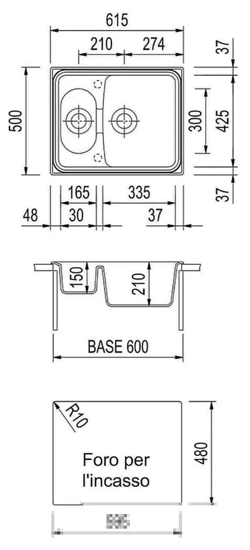 купить Мойка кухонная Plados HR6151 ROXANA Ultrametal в Кишинёве 