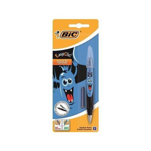купить Офисный аксессуар BIC 42380 Ручка перьевая Easy Clic Monster + запаска, синяя в Кишинёве 