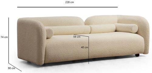 купить Диван Trendy Victoria Cream Bouclette (3 locuri) в Кишинёве 
