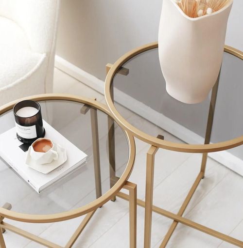 cumpără Măsuţă cafea Trendy S406, Aur 50x60x50cm, set în Chișinău 