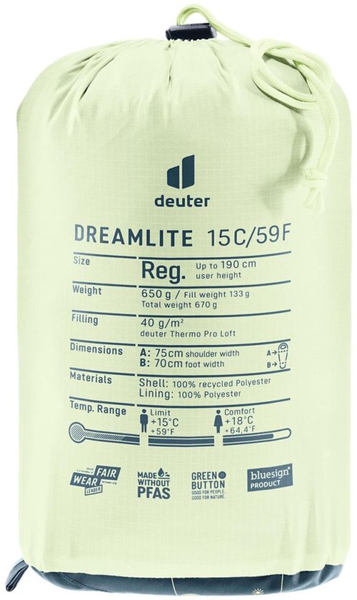 купить Спальный мешок Deuter Dreamlite 15C Zip left terra-canyon (3703226 6627 1) в Кишинёве 