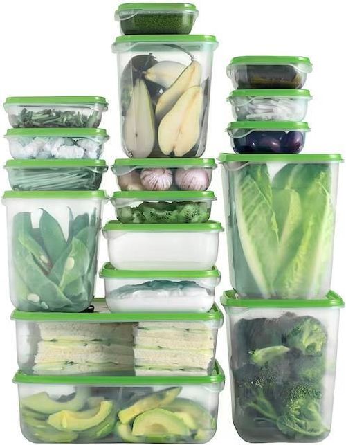 купить Контейнер для хранения пищи Ikea Pruta 17 штук Transparent/Green в Кишинёве 