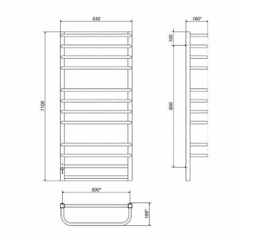 cumpără Uscător de prosoape Lianat 3018 Lux-Standart (VETA) 500x1100 П12 inox Milano în Chișinău 