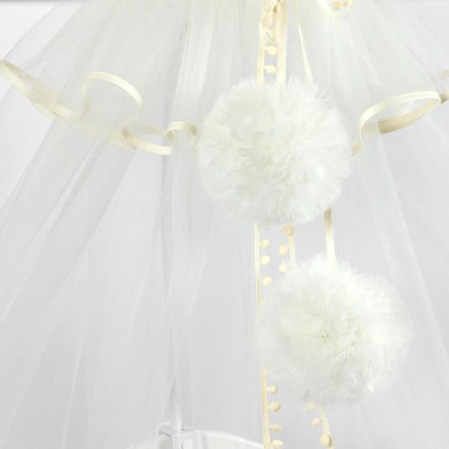 купить Кроватка PernaMea Baldachin Premium Pompom Ivory (PM.101301/3) в Кишинёве 