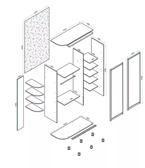 cumpără Dulap Arta Mobilei Armadio J1510 (AM145) în Chișinău 