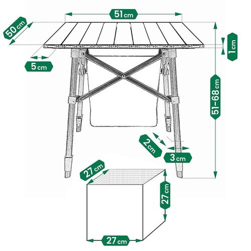 cumpără Mobilier pentru camping Jumi OM-353947 Masa de camping cu geanta frigorifica si inaltime reglabila în Chișinău 