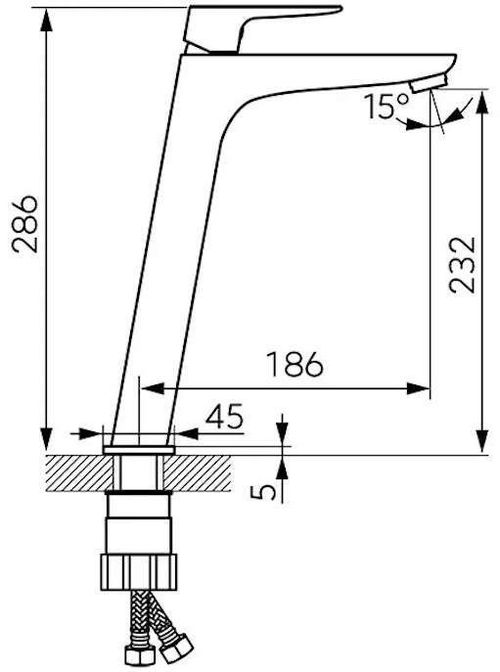 купить Смеситель для умывальника Ferro Vitto BVI2LVLGM (lavoar inalt) gun metal в Кишинёве 