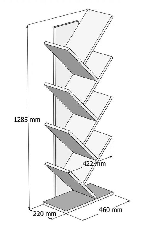 cumpără Raft de birou Trendy Hitit, Alb 128x46x22cm, raft de carti în Chișinău 
