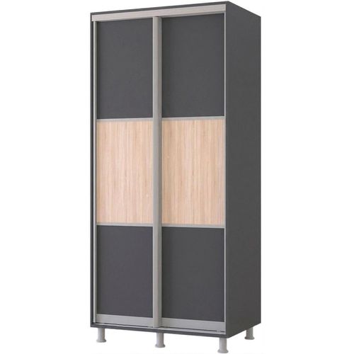 cumpără Dulap Mobildor-Lux Aron-S 1.0m-1.8m uși glisante din PAL orizontal (130x60x210H cm) Anthracite în Chișinău 