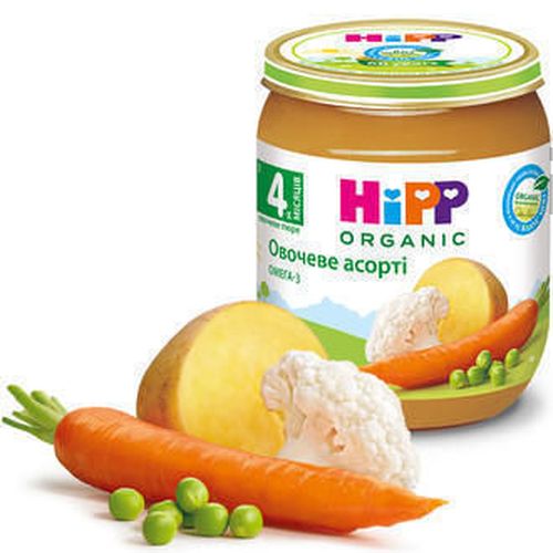 Пюре HIPP Овощное ассорти (4+ мес) 125 г 