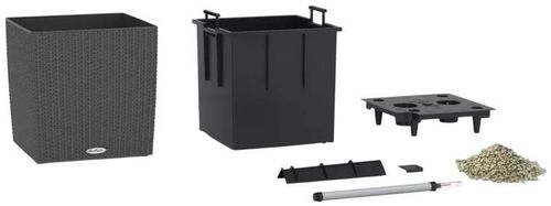 купить Цветочный горшок Lechuza Cube Cottage 30, Graphite Black в Кишинёве 