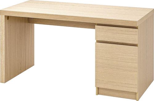 купить Офисный стол Ikea Malm 140x65 cm (Furnir stejar Alb) в Кишинёве 