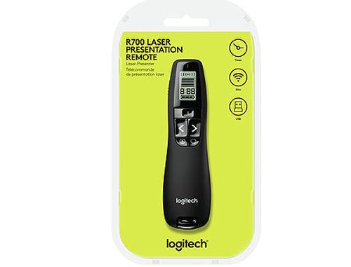 cumpără Logitech R700 Black Laser Presentation Remote 2.4 GHz wireless, Up to 30-meter range, Battery indicator, Red laser pointer, LCD display, 910-003506 în Chișinău 