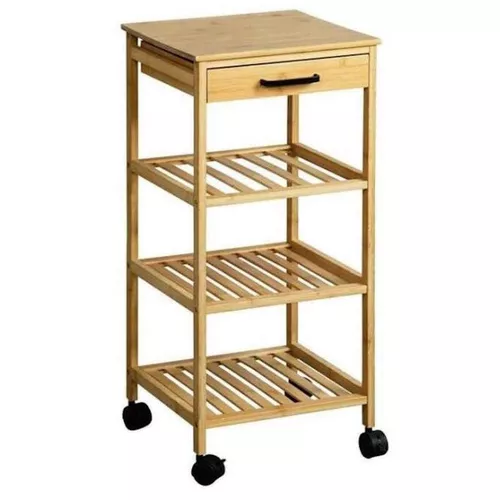 купить Этажерка Kesper 25819 Тележка кухонная 33x73x33см бамбук в Кишинёве 