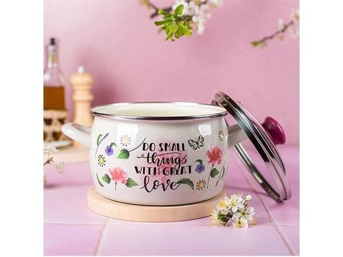 cumpără Cratiță Metalac 55005 Cratita emailata Metalac "Do small..." D18cm, 3.1l, capac din sticla în Chișinău 