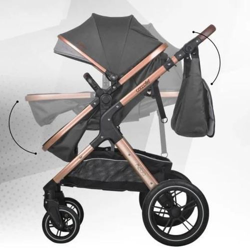 cumpără Сărucior pentru copii Coccolle Melora Diamond Black, 3in1 cu landou transformabil în Chișinău 