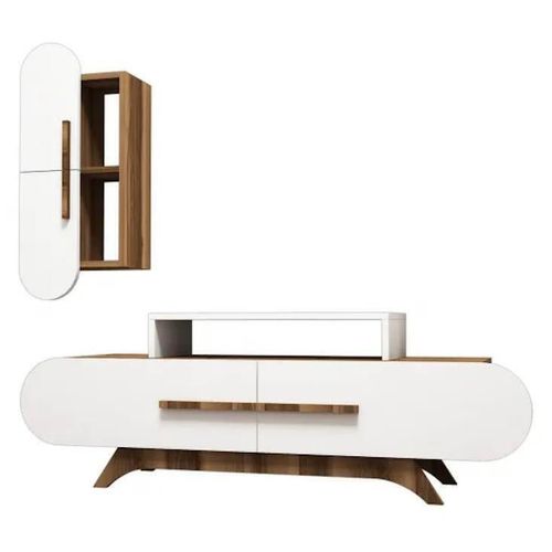 cumpără Comodă TV Trendy Trandafir S, Nuc, Alb 145x49x36cm în Chișinău 