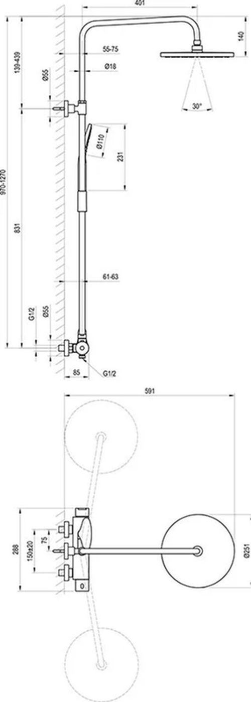 купить Душевая панель Ravak DS chrome DS 091.00 (X07P643) в Кишинёве 
