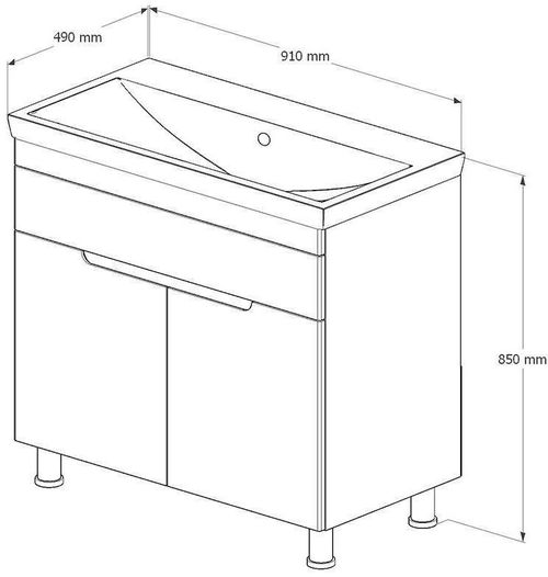 cumpără Dulap pentru lavoar miscellaneous DIJON 90 (TG 8059) Alb în Chișinău 