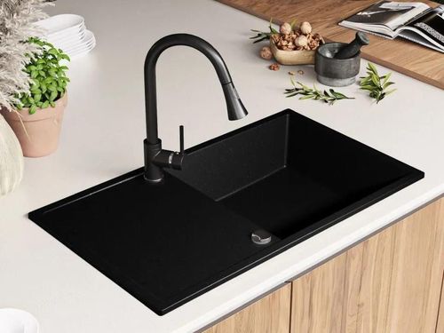 купить Мойка кухонная Primagran Ibiza 900-60 Black metallic + accesorii 500x900 MI9KM в Кишинёве 