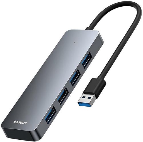 cumpără Adaptor de rețea USB Baseus B0005280B811-00 HUB 4in1 USB-A 3.0 to 4*USB-A 3.0 UltraJoy Series, Space Grey în Chișinău 