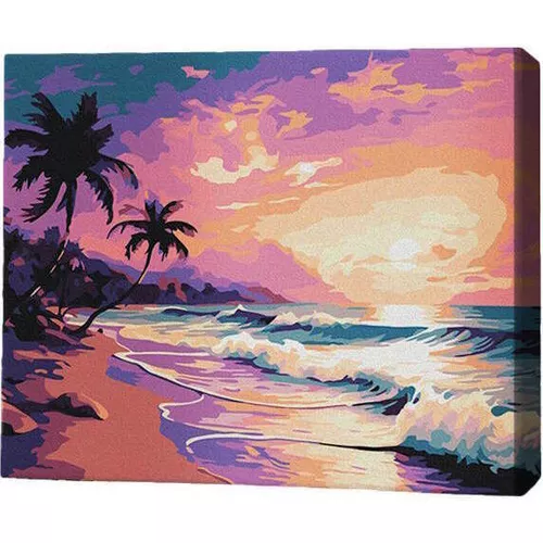 купить Картина по номерам BrushMe RMG0016FC 30x40 см (без упаковки) Тропический закат в Кишинёве 