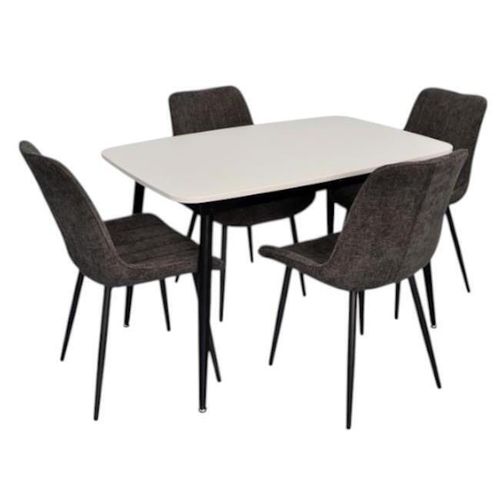 купить Комплект стол и стулья Evelin di Costacurta стол DT-532R B + 4 стула YTC-055B UF885-15 (Dark grey) в Кишинёве 