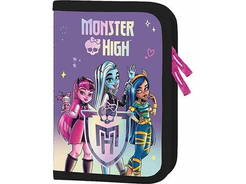 купить Школьный пенал St.RIGHT 52821 Penar 21x13.5x3.5cm, Bambino Monster Nigh, textil, cu 2 buzunare в Кишинёве 