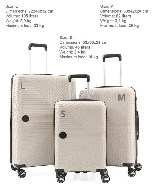 cumpără Valiză CCS 5239 Set White/Antrasite în Chișinău 