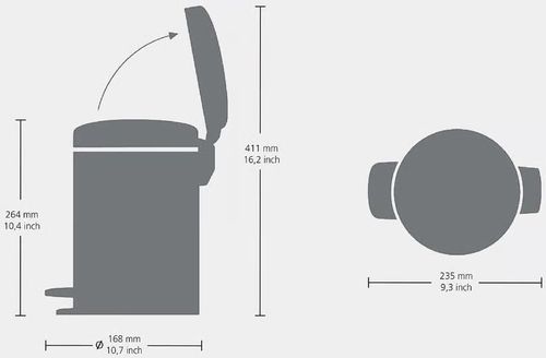 cumpără Coș de gunoi Brabantia 11 21 26 NewIcon 3L, White în Chișinău 