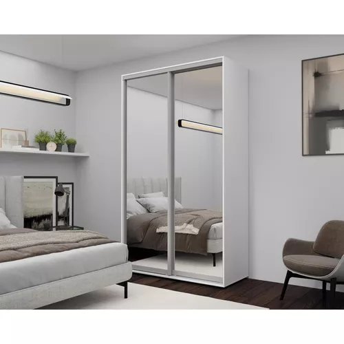 cumpără Dulap Nex Home Dulap cu uși glisante, 140x60x220cm, Oglinda, Alb în Chișinău 