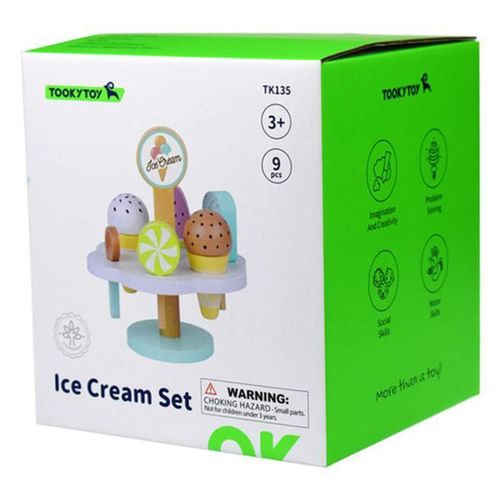 купить Игрушечная кухня и посуда Tooky Toy TK135 Setul de joacă de lemn înghețată, 57303 в Кишинёве 
