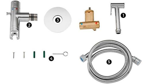 купить Смеситель для биде Gappo G7290 Chrome с термостатом (встроенное биде) в Кишинёве 