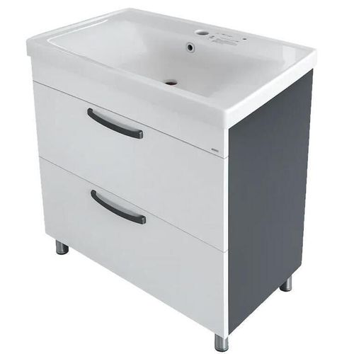 cumpără Dulap pentru lavoar Mashtab 11719 Agat cu 2 sertare 70cm Alb-Antracit în Chișinău 