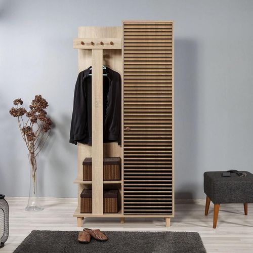 cumpără Mobilă pentru antreu Trendy Garmanto 90-220, Stejar Sonoma, 90x192x36cm (GTR005932) în Chișinău 