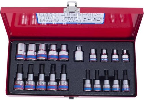 cumpără Set de tubulare, bite, duze King Tony 7120PR набор насадок TORX Т10-Т55 и головок Е6-Е20, 1/2" и 3/8", 20 пр. în Chișinău 