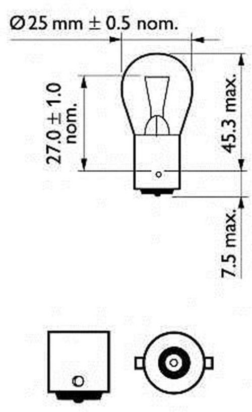 купить Автомобильная лампа Philips 12445CP стоп-сигнал P25 12V 18W BA15s в Кишинёве 