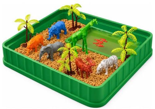 купить Набор для творчества Play Toys 3479 DIY Animale din Savană, dioramă cu nisip cinetic (Nikola Tesla) в Кишинёве 