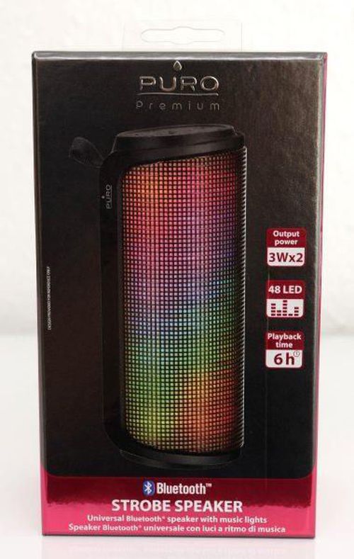 купить Колонка портативная Bluetooth Puro BTSP05BLK V 2.1 with LED Black в Кишинёве 