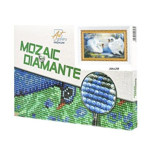 cumpără Tablou pe numere Art Gallery JS21125 Mozaic cu diamante 20x30cm Lebede-inima în Chișinău 