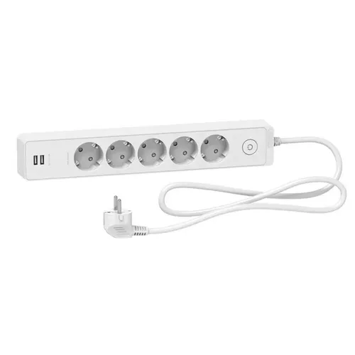 cumpără Filtru electric Schneider ST945U1W, 5 locuri + 2 USB + intr. 16A 1.5m în Chișinău 