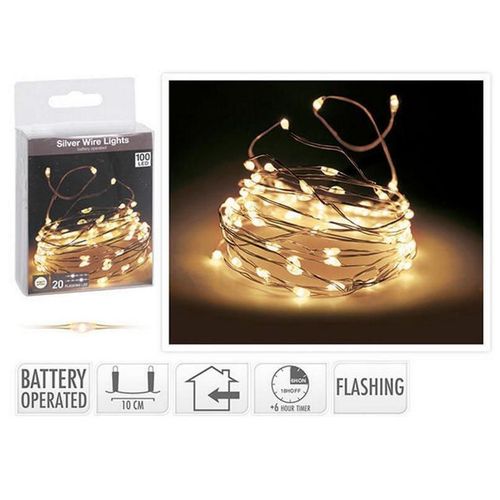 cumpără Ghirlandă Promstore 49261 Огни новогодние Нить 100microLED 20мерцающих, теп-бел, 3xA în Chișinău 